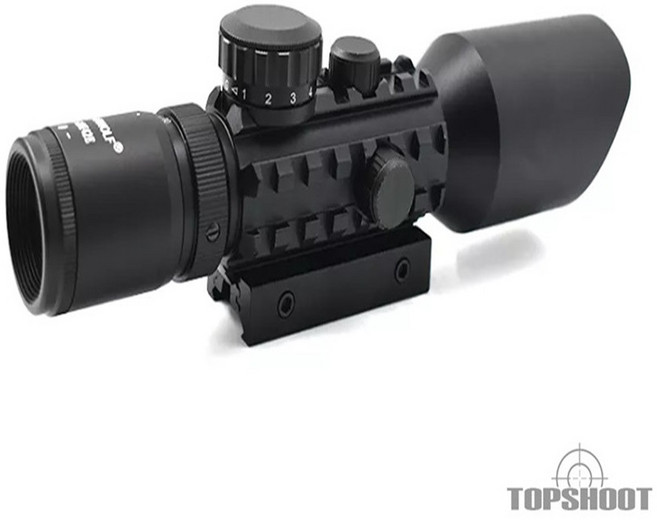 배율 스코프 최대 10배율 저격총 망원경 에땁 장착형 블랙 21cm, 배율 스코프 [쿠팡특송 당일출고], 1개