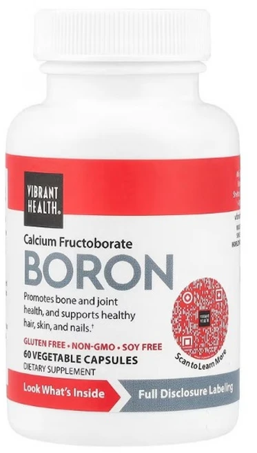 바이브랜트 헬스 칼슘 프락토보레이트 보론 본 앤 조인트 서포트 베지 캡슐 60정, 1개 - 쿠팡