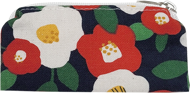 파우마우 면 지퍼 도장 파우치, 동백네이비, 1개