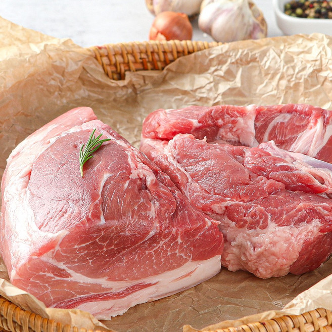 [대명축산식품] 국내산 냉장 돼지 뒷다리살 찌개용 수육용 500g, 1개