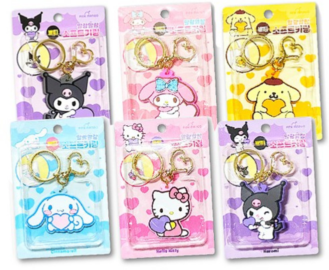 맑은누리 산리오 소프트키링 피규어 열쇠고리, 1개, 시나모롤