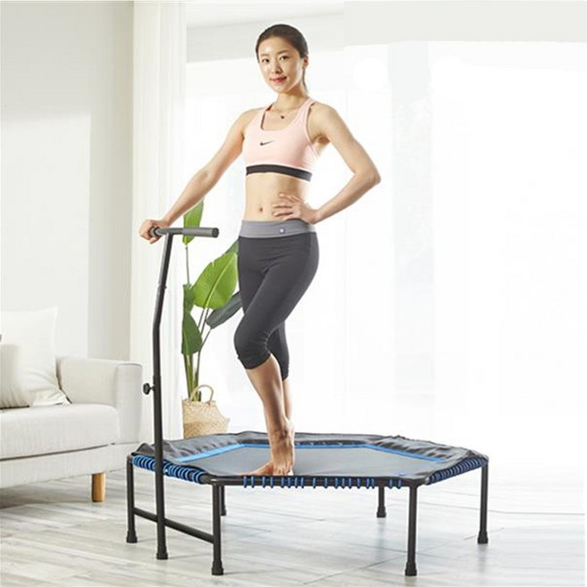 케이포스포츠 트램폴린 가정용 점핑 실내 방방이 다이어트 홈트 에어보드 육각형 K4-318, 블루