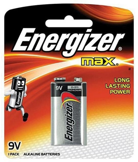 문구사무/에너자이저 맥스 건전지(9V/6LR61/알카라인/사각건전지), 1개