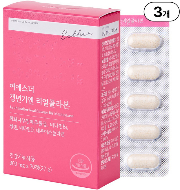 본사직영 여에스더 갱년기엔 리얼플라본 l 갱년기 여성 건강 기능성 l 국민영양 프로젝트, 30정, 3박스