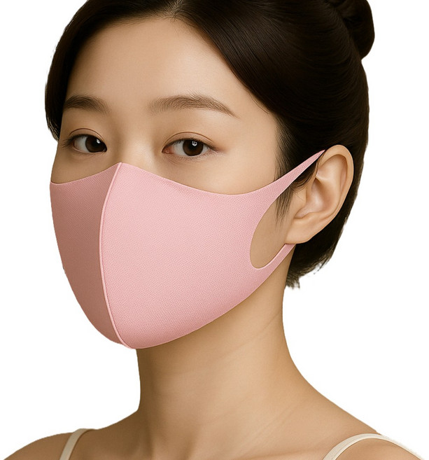 브랜드88 브이핏 컬러쿨 빨아쓰는 예뻐보이는 다회용 연예인 입체 마스크, 핑크, 1개, 5매