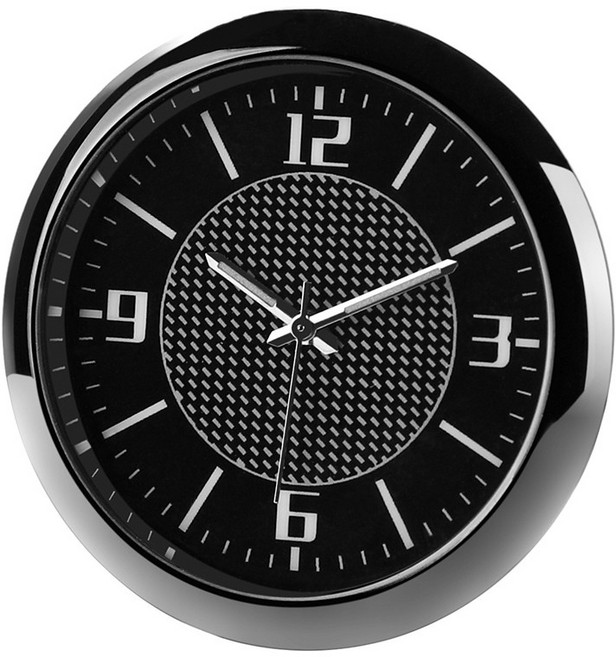 라이트닝웍스 차량용 클립형 부착식 거치형 아날로그 시계 2종, 블랙, 1개