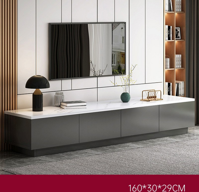 TV테이블 거실장 티비다이 TV다이 티비장, 그레이+대리석