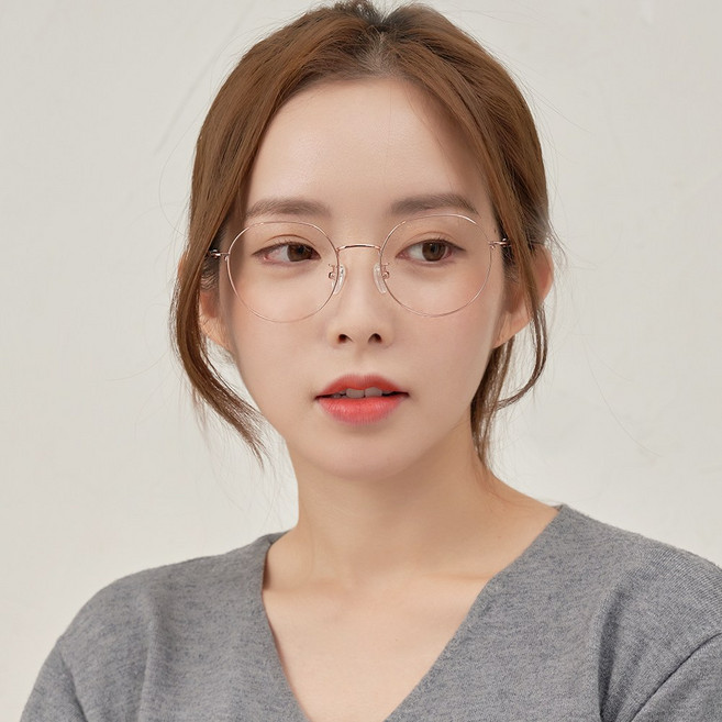 룩스토어 엄청가벼운 동글이 메탈테 네추럴 스타일 패션안경 블루라이트차단 변색렌즈 청광안경 자외선차단 전자파차단
