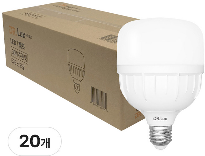 닥터룩스 LED 전구 T램프 30W E26 표준소켓, 20개