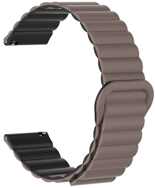 샤오미 레드미워치5 라이트 액티브 S4스포츠 어메이즈핏6&5 호환 22mm 실리콘 마그네틱 엠보싱 스트랩, 브라운(블랙), 1개