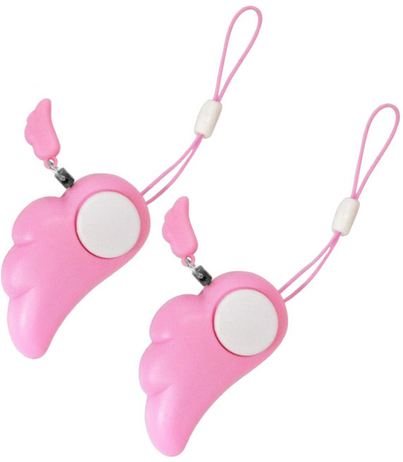 앤젤 천사 날개 호신 경보기 경보벨, 2개, 핑크