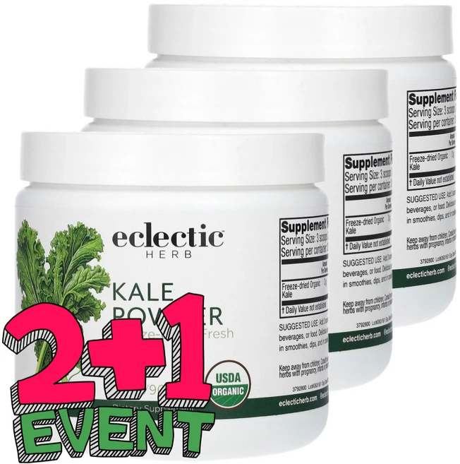 [2+1] 이클레틱 인스티튜션 Eclectic Herb 신선동결건조 케일 파우더 90g / 해외직구 미국정품, 3개 - 쿠팡