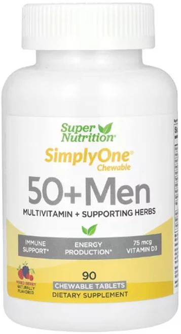 Super Nutrition SimplyOne 50＋ Men Multivitamin ＋ Supporting Herbs Iron Free 90 Tablets, 1개, 90정 - 쿠팡