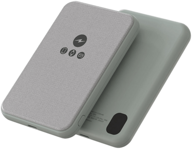 POLYBATT 磁吸行動電源 5000mAh 18W PD/QC 快充 無線充電 適用手機/Apple Watch/AirPods 不擋鏡頭 灰色, 灰色,單入, LT001