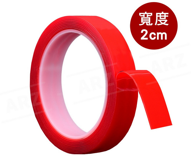 無痕雙面膠 奈米雙面膠 厚1mm 透明 防水膠帶 強力雙面膠 壓克力雙面膠, 1個, 總長3米／寬2cm