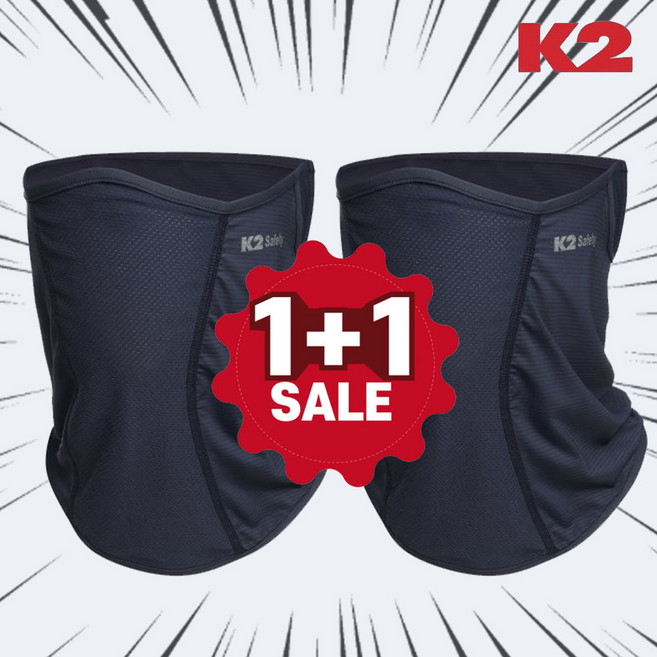 케이투 얼굴햇빛가리개 1+1 K2 자외선차단마스크 햇빛차단복면 하이크 넥스카프 귀걸이형, 케이투-하이크넥스카프, 네이비+네이비, 1개