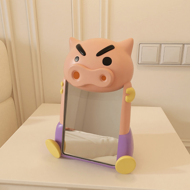 짱구는 못말려 잠옷 짱구 탁상형 거울 화장 거울 인테리어 장식 굿즈 부리부리대마왕 화장대