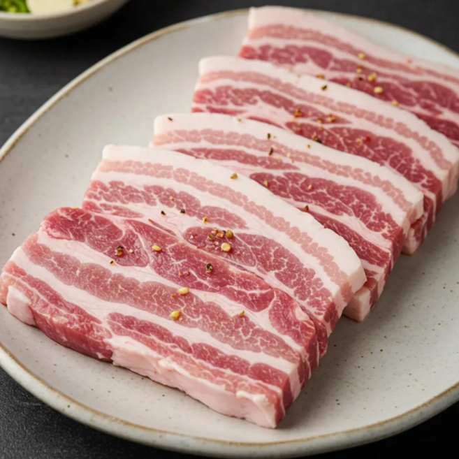 미트포테이블 에어프라이어 숯불용 삼겹살, 2개, 1kg