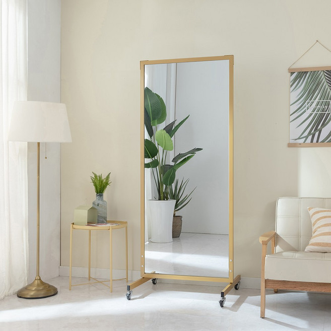 비스타 700 양면 대형거울 이동식 전신거울 스탠드 YJ1011, 블랙