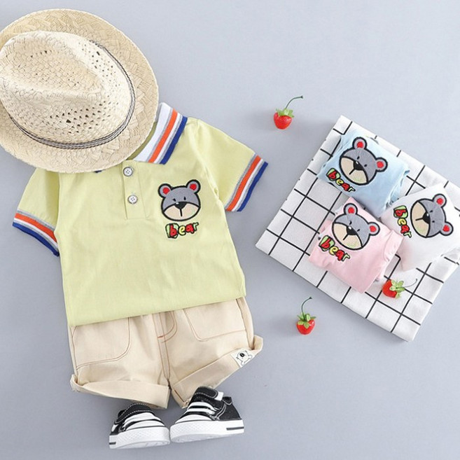 [앙디] E상하복 곰돌PK (E010) / (반팔티+반바지)