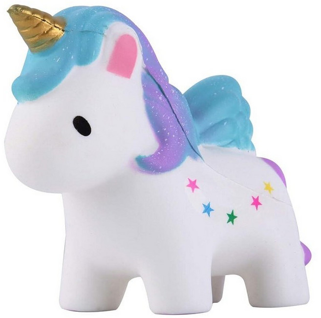 Anboor 13.5cm(5.3인치) 스퀴시 유니콘 컬러 스타 천천히 떠오르는 카와이 향 동물 감압 스퀴즈 스트레스 해소 홉 소품 장식용 소품 대형 컬렉션 장난감 아동용 1개, Star