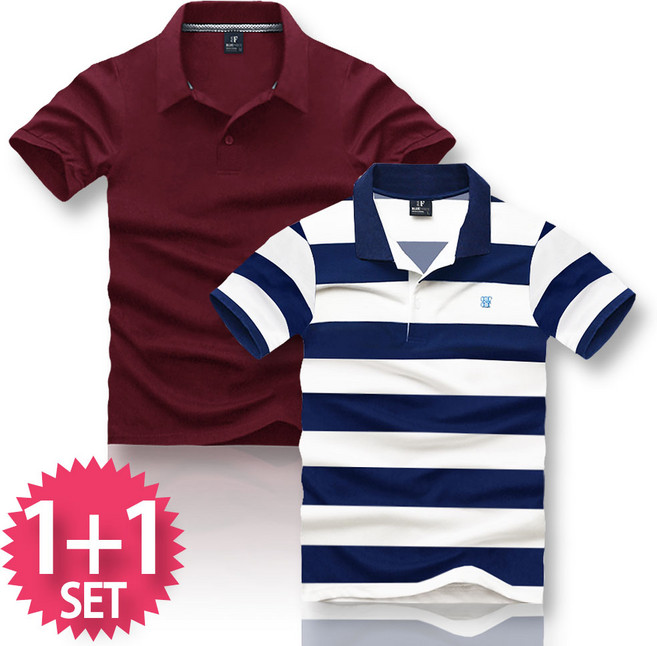 블루포스 아데롤 + 바트 반팔카라티 1+1 세트 [2장 묶음] 남자 티셔츠 남성 반팔티 단체티 남녀공용 커플티 여름 골프티 [국내생산]