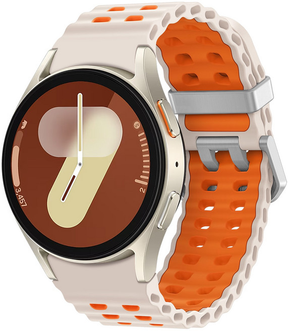 고신 갤럭시워치 7 호환 6 5 4 마린 무늬 클래식 스트랩 방수성 스포츠 밴드 40mm 44mm 45mm 43mm 47mm 42mm 46mm, 스타라이트오렌지