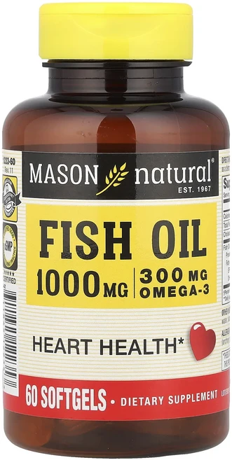 새해 첫좋은선물 Mason Natural 피쉬 오일 1000mg 소프트젤 60정 제대로 할인합니다, MasonNatural피쉬오일1000mg소프트젤60정 - 쿠팡