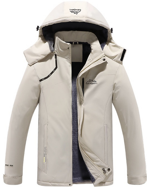 大尺碼加厚款防潑水機能禦寒衝鋒衣 防風 可拆卸帽保暖夾克登山服 風衣