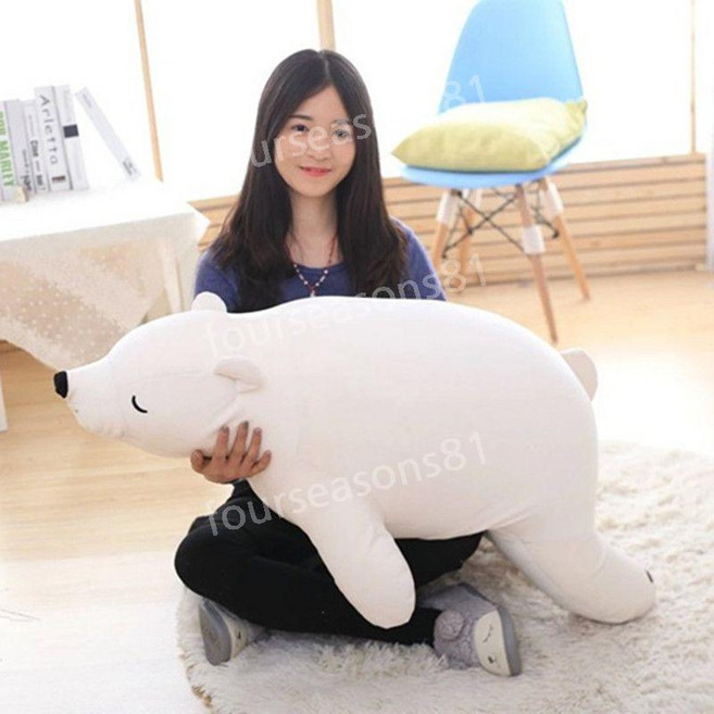 바디필로우 북극곰 동물 대형베개 롱쿠션 성인애착인형 쿠션, 백색