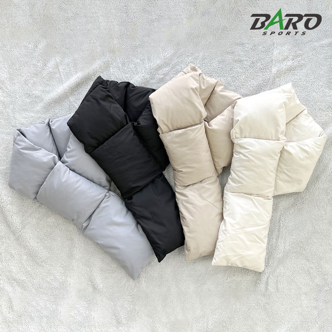 겨울 방한 경량 패딩 목도리 골프 따뜻한 공용 머플러, 베이지, 1개