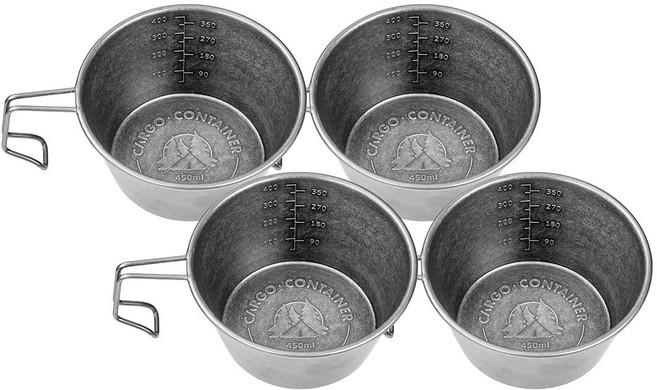 카고컨테이너 와일드 시에라 컵 450ml, 4개, 실버