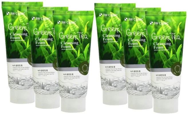 녹차 클렌징폼 노폐물 각질 관리 저자극 촉촉 세안제, 6개, 100ml - 쿠팡
