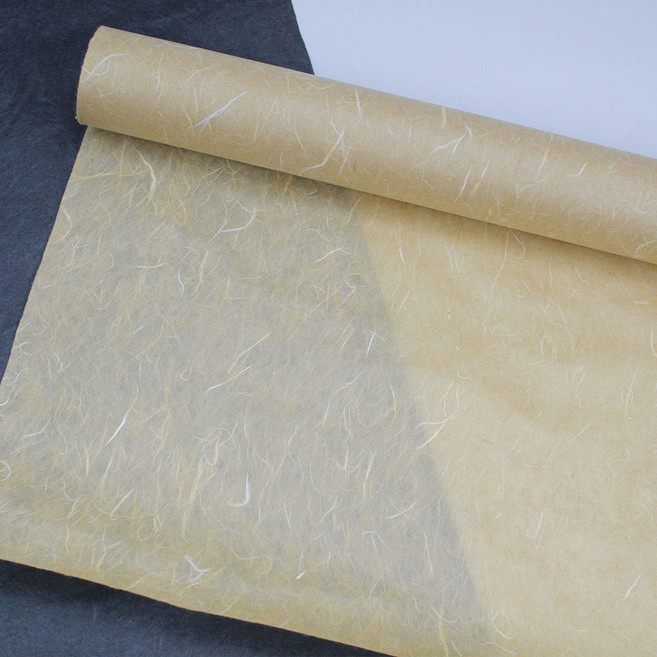 한지포장지 닥운용롤 54cmx20m 창호지 색지 색한지 선물포장지 공예한지 국산, 황토색