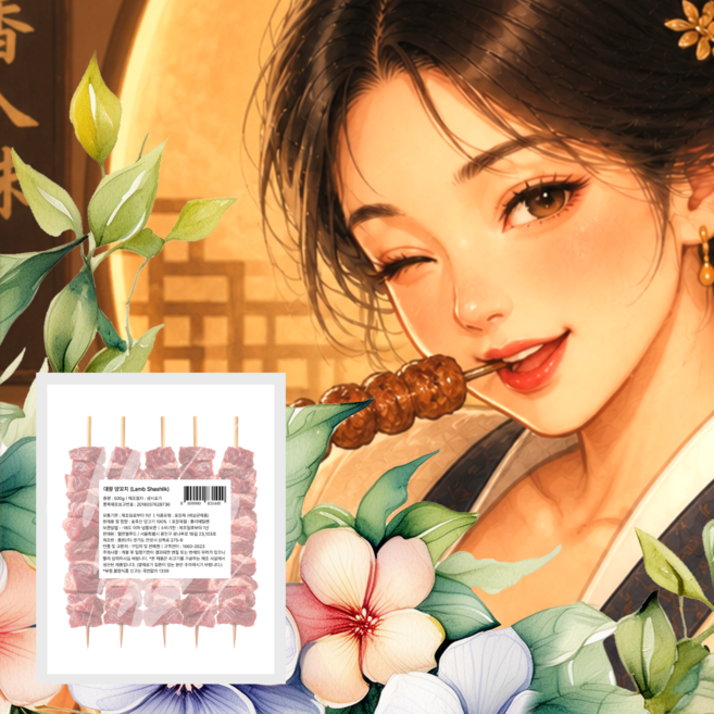 [필연] 중앙아시아 대왕 샤슬릭 양꼬치 (100g 5개), 1개, 500g