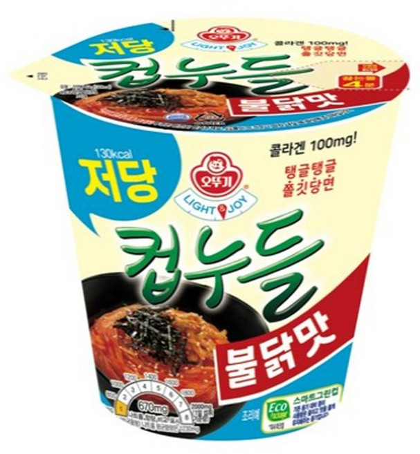 오뚜기 LIGHT&JOY 저당컵누들 불닭맛 작은컵 42g, 24개