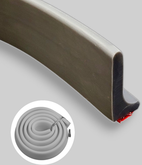 L자 물막이 실리콘 몰딩 물넘침 방지 베란다 욕실 난간 물받이, 그레이 2M, 1개