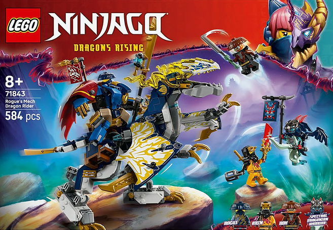 레고 닌자고 71843 로그의 로봇 드래곤 라이더, 혼합색상, 1개