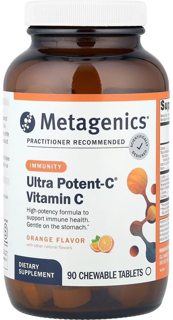 Metagenics Ultra Potent-C® Vitamin C Orange 90 Chewable Tablets, Metagenics, Ultra Potent-C® V, 1, 90정 - 쿠팡