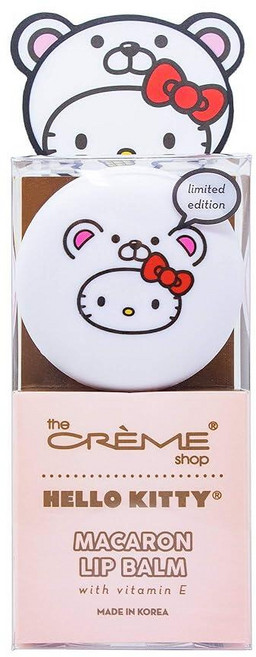 The Crème Shop x Sanrio 헬로 키티 마카롱 립밤 한국 귀여운 향 포켓 휴대용 진정 동물 실험 없음 (헬로 화이트 초콜릿)