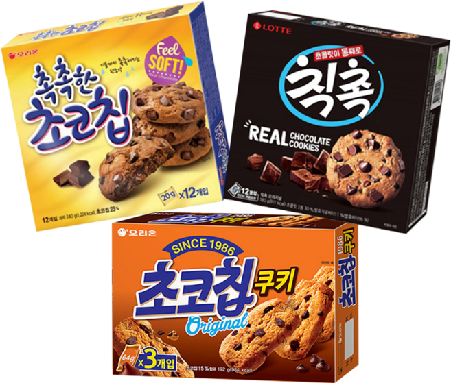 촉초칙 과자세트 (촉촉한초코칩 초코칩쿠키 칙촉 3종), 1개, 612g