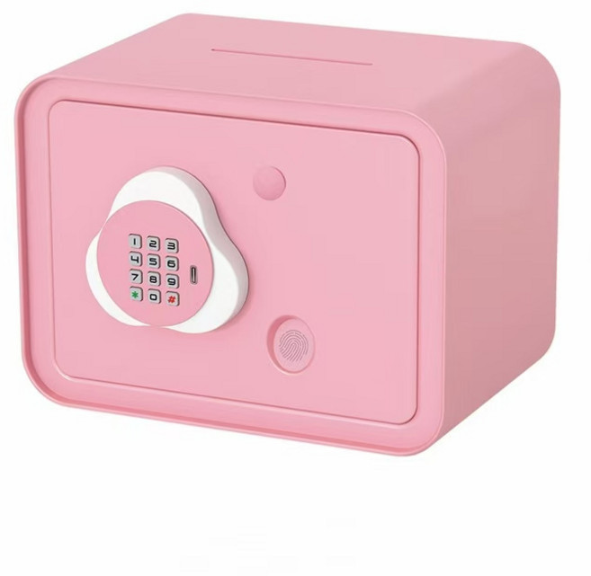 LOTUSNEX 디지털 저금통 비밀번호 금고 동전 ATM 미니금고 지폐 저금통, 금고핑크색