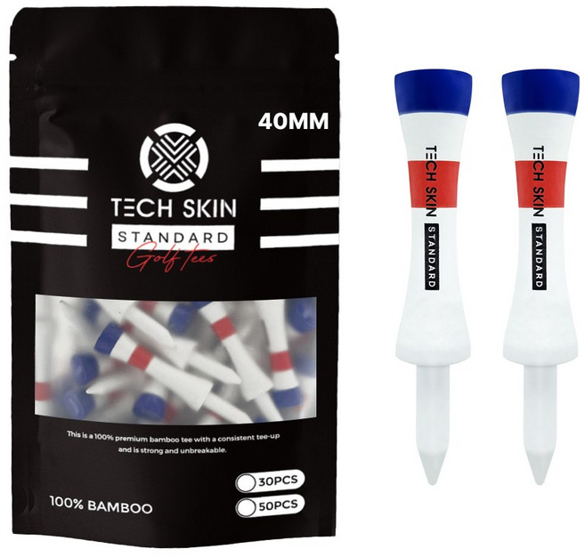테크스킨스탠다드 높이조절 대용량 우드 골프티 50p, 화이트