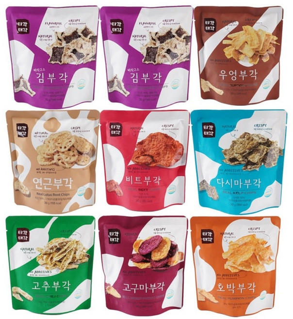 [티각태각] 김+고구마+고추+다시마+비트+연근+우엉+호박 30g, 9개