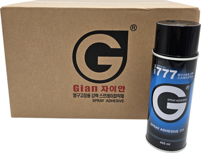 777 스프레이 접착제 455ml 20개입 1BOX 박스 종이 벽지 영구고정용, 1박스