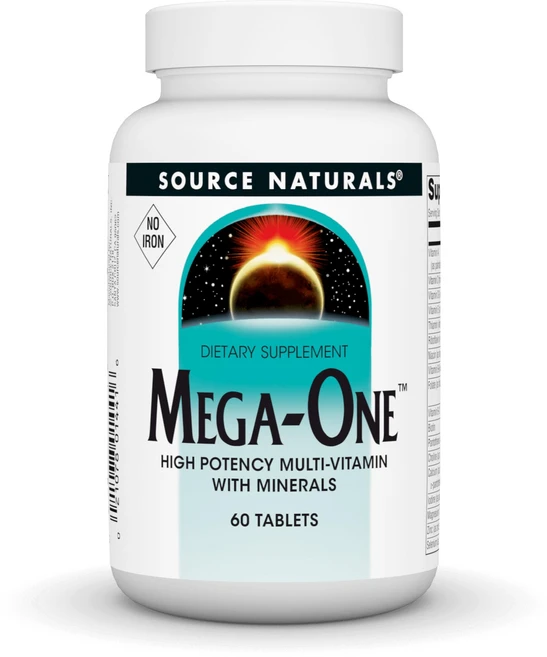 소스 내추럴스 메가-원 멀티플 철분 무첨가 정제 60정 Source Naturals Mega-One Multiple No Iron Tablet 60 Count, 60개 (1팩), 1, 1개 - 쿠팡