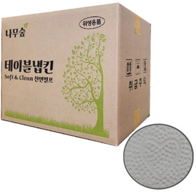 100% 천연펄프 무형광 나무숲 테이블냅킨 48밴드 80매, 3840개입, 1개