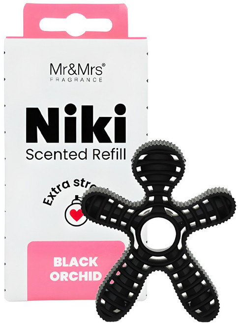 Mr&Mrs FRAGRANCE Niki 車用芳香劑 補充包, 黑蘭花, 1個