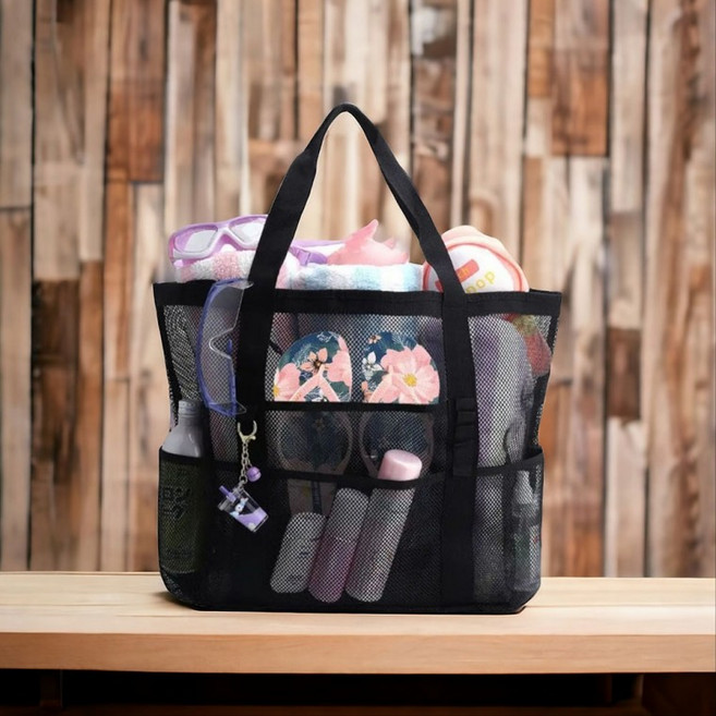 대용량 빅사이즈 메쉬 비치백 숄더백 물놀이가방