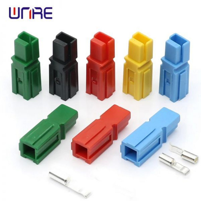 단극 DC 지게차 전원 플러그 자동차 배터리 충전 고전류 케이블 단자 30A 커넥터 레드 블루 그린 블랙, 02 5pcs, 02 30A green